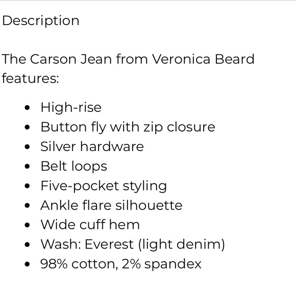 Veronica Beard Carson High Rise - Picture 3 of 8